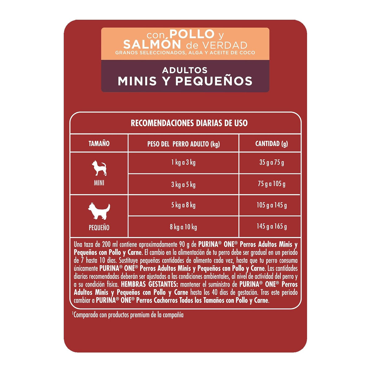Purina One Adulto Minis y Pequeños Sabor Pollo y Salmón 3.5Kg