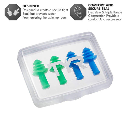 TYR Ergo Flex Ear Plugs 2 Pair Pack