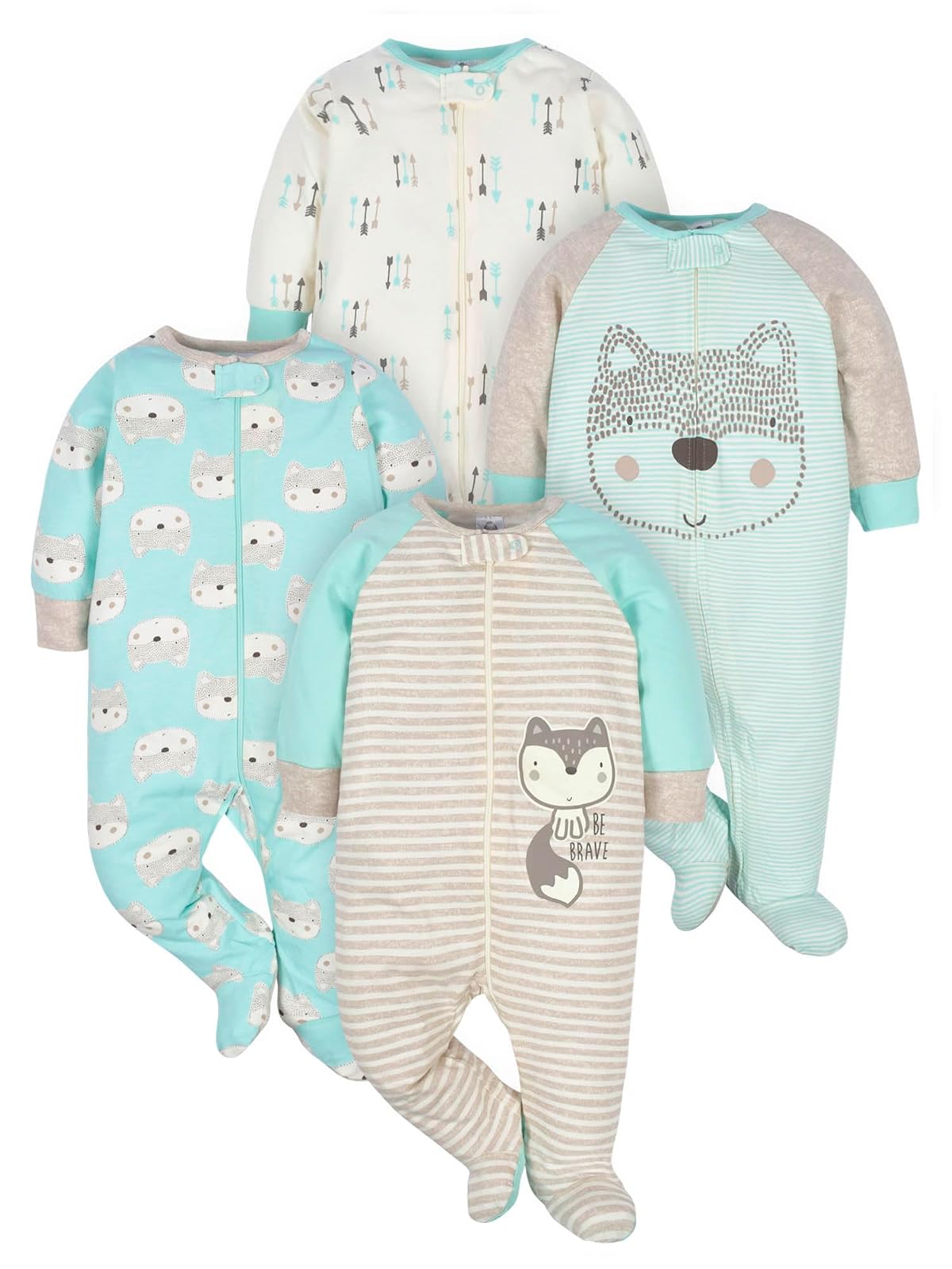 Gerber baby-boys 4 Pack Sleep 'N Play Footie