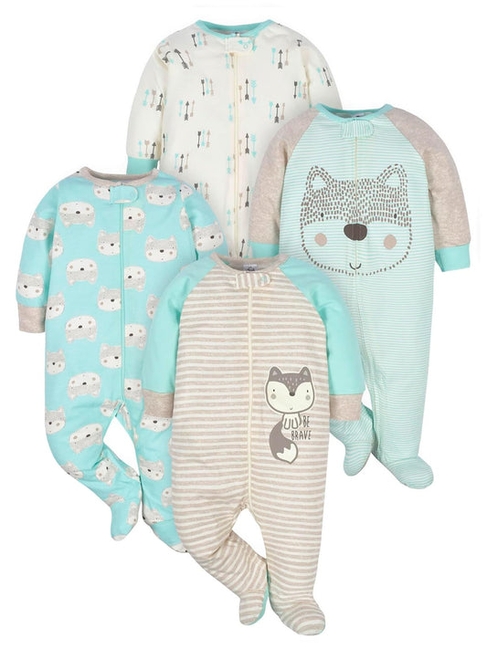 Gerber baby-boys 4 Pack Sleep 'N Play Footie