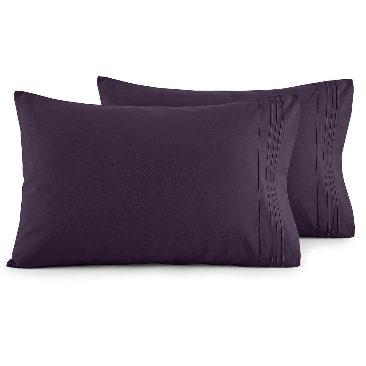 Fundas de Almohada Elegant Comfort de Microfibra Set de 2 - Morado - King - California King