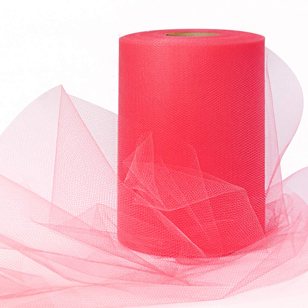 Expo International - tul decorativo mate, 6 pulgadas x 100 yardas, color coral