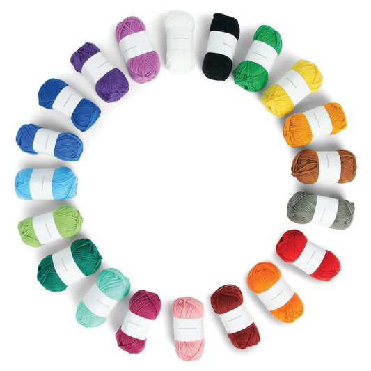 Caron Little Crafties - Paquete múltiple de 20 unidades (paquete de 1) - Proyectos de punto, ganchillo y arte, lavable a máquina y secable - Kit de hilo ligero duradero