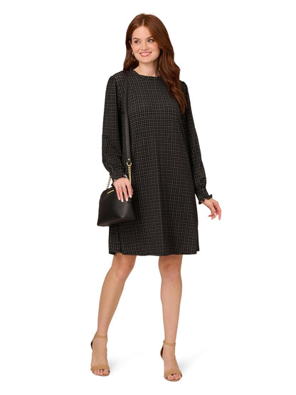 Adrianna Papell Vestido de Punto con Cuello Fruncido Estampado Vestido Mujer