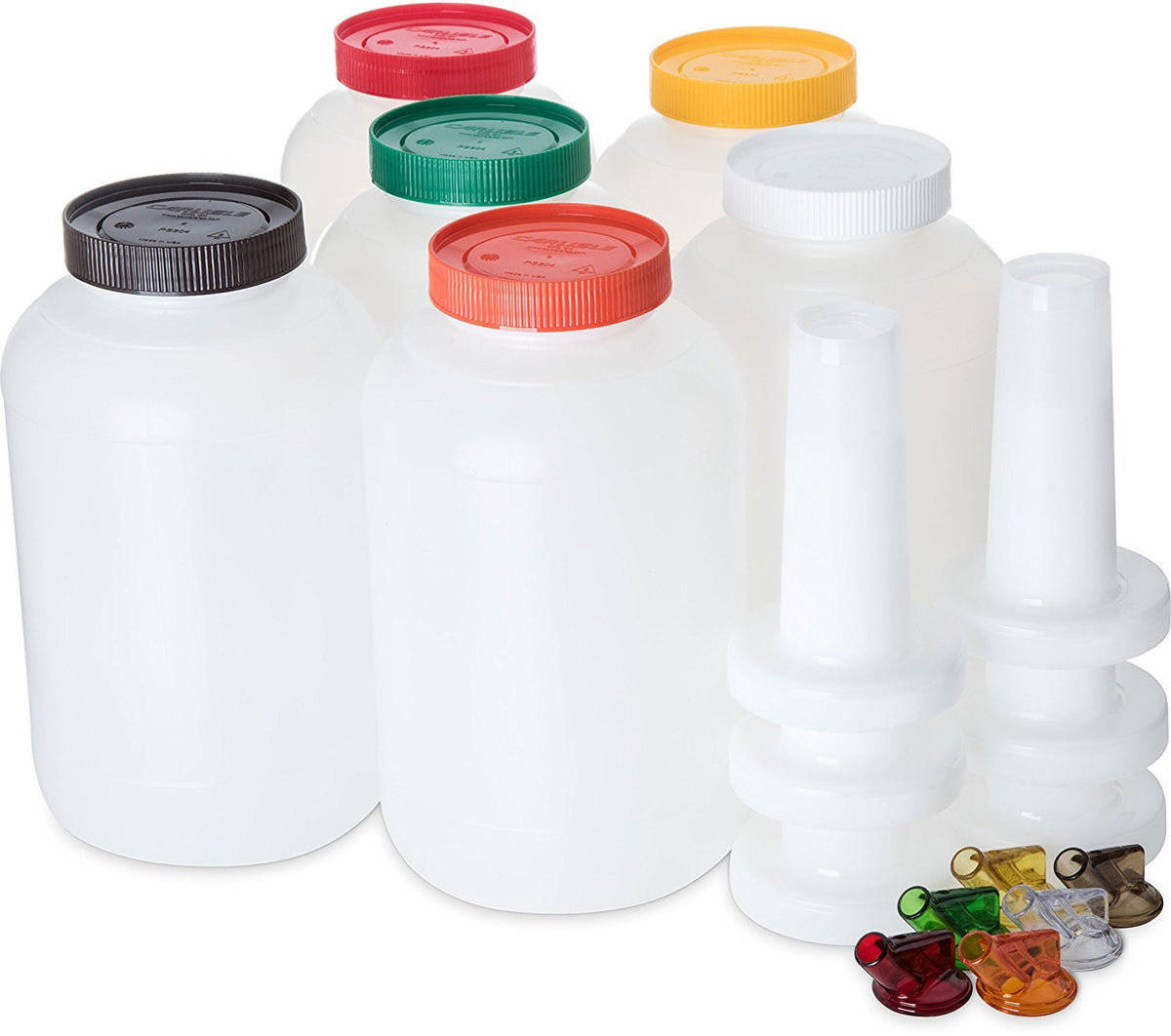 Carlisle PS801B00 Store N' Pour Complete Unit Assorted Colors, 1 Gallon Capacity, Assorted (Pack of 6)