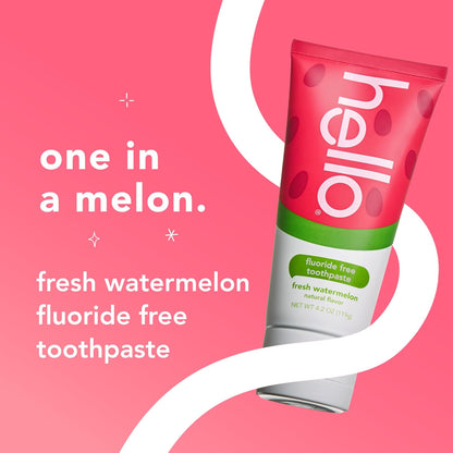 Hello Oral Care Kids Fluoride Free and SLS Free Toothpaste, Natural Watermelon, 4.2 Ounce