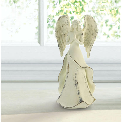 Wings of Devotion 10018719 Figura de ángel de Fuerza en oración, Multicolor
