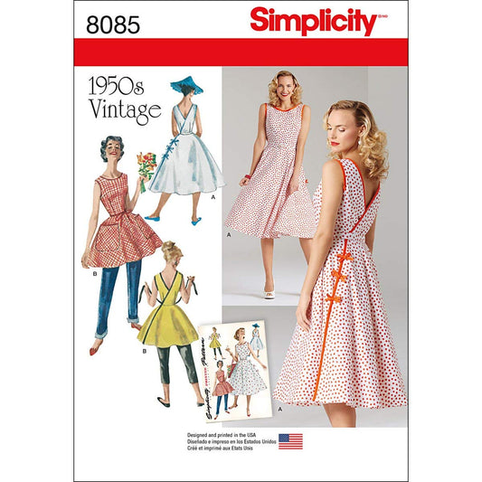 Simplicity 8085 - Patrones de Costura para Vestido de Mujer, Estilo Vintage de los años 50, Tallas 6 a 14