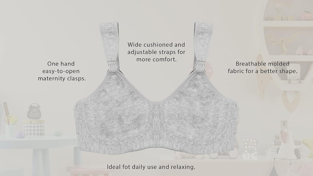 9 MONTHS 3810 Everyday Comfort Bra de Lactancia sin Arcos con Tirantes Acojinados