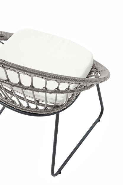 Alterego Silla de Exterior Paros, Ratán sintético con armazon de Acero, Color Gris