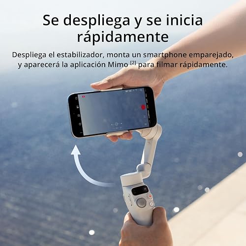 DJI Estabilizador Osmo Mobile 7 (iPhone y Android), Gimbal 3 Ejes | Trípode integrado, Ultraligero, Agarre cómodo, ActiveTrack, ShotGuides, Edición con un toque, 10 horas de uso