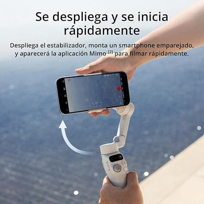 DJI Estabilizador Osmo Mobile 7 (iPhone y Android), Gimbal 3 Ejes | Trípode integrado, Ultraligero, Agarre cómodo, ActiveTrack, ShotGuides, Edición con un toque, 10 horas de uso