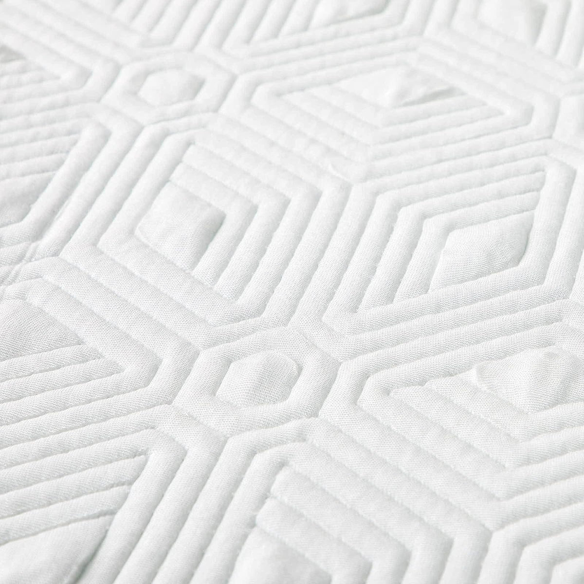 LUCID - Funda de colchón de Espuma viscoelástica, Suave y Transpirable, Lavable a máquina, tamaño Queen, Blanco (Solo Funda de decoración, no incluida)