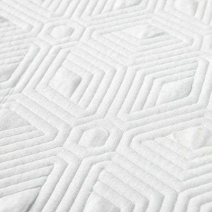 LUCID - Funda de colchón de Espuma viscoelástica, Suave y Transpirable, Lavable a máquina, tamaño Queen, Blanco (Solo Funda de decoración, no incluida)