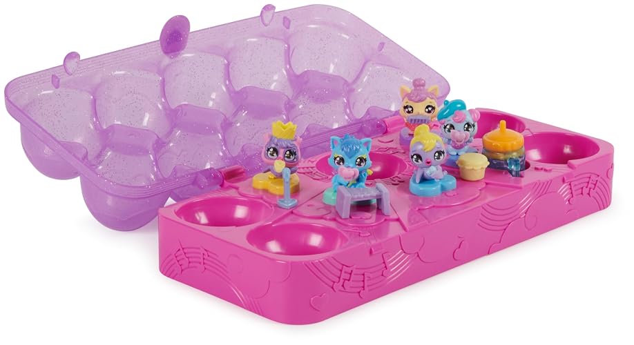 HATCHIMALS Alive, cartón con 5 Minifiguras en Huevos Que se rompen Solos y 11 Accesorios, Juguetes para niños