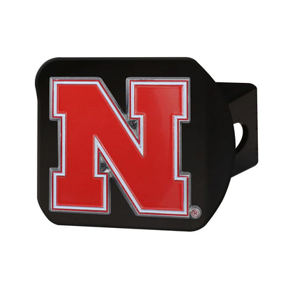 FANMATS NCAA - Enganche de Color para Hombre, Color Negro - Nebraska Cornhuskers - 3.4"x4" - Negro
