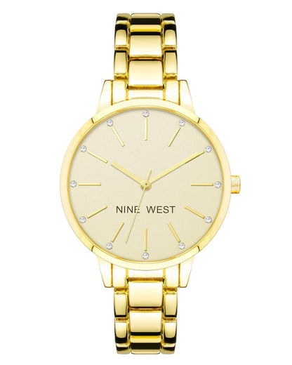 Nine West Reloj Analógico de Metal para Mujer - Oro