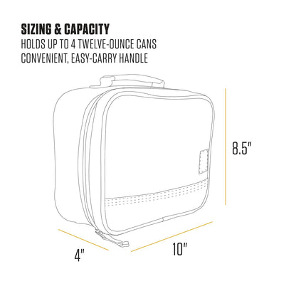 Carhartt - Enfriador de almuerzo aislado para hombres y mujeres, almuerzo totalmente aislado pálido para el trabajo, al aire última intervensión y uso diario, 4 latas (negro)