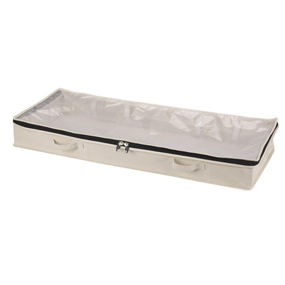 Household Essentials Cedarline - Bolsa de almacenamiento debajo de la cama, lona de algodón resistente, parte superior texturizada de PEVA con cierre duradera de 3 lados, asas frontales, plegable - Under Bed Clothing