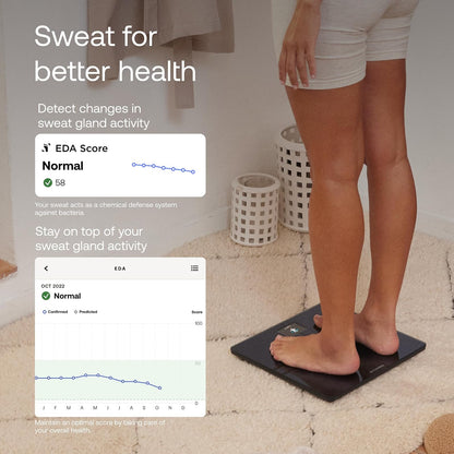 Withings Body Comp - Báscula digital WiFi con análisis completo: peso, grasa corporal y muscular, agua y seguimiento cardiovascular, impedenciométrico, color negro