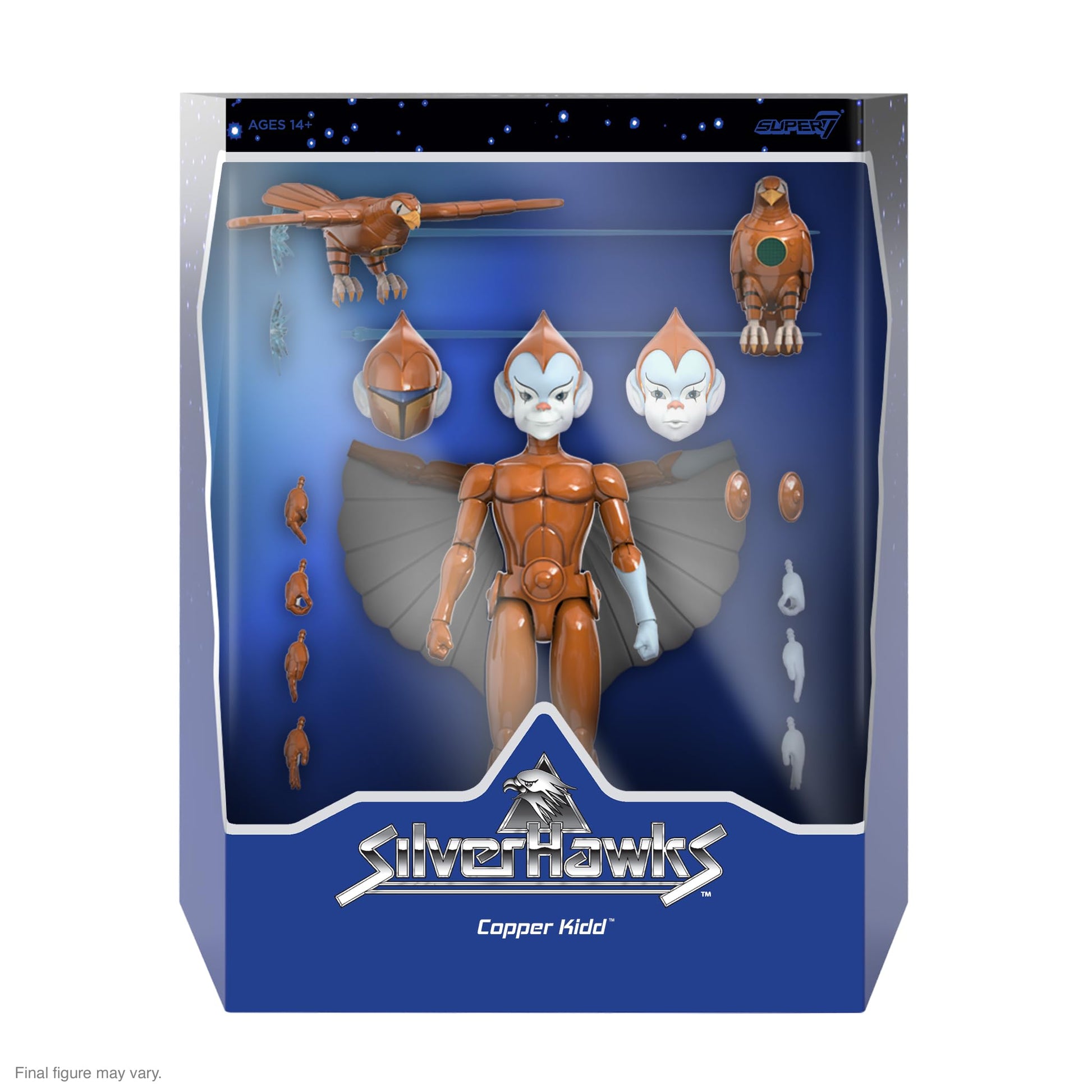 Super7 ULTIMATES! SilverHawks Copper Kidd - Figura de acción SilverHawks de 7 Pulgadas con Accesorios coleccionables clásicos de Dibujos Animados y Juguetes Retro