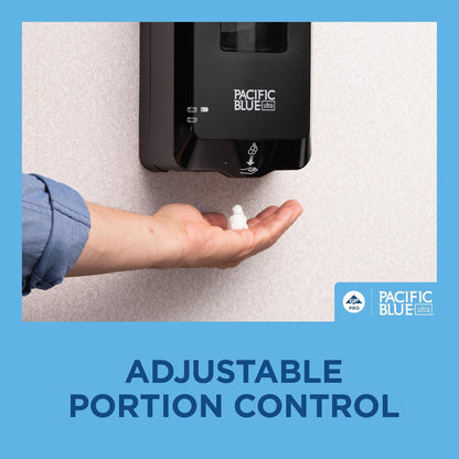 Georgia-Pacific (53590) Pacific Blue Dispensador de jabón ultra automatizado, negro, montado en la pared, fácil de instalar y mantener, pilas incluidas