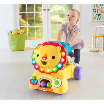 Fisher-Price Andadera León Camina Conmigo 3 en 1 6+ Meses | Modo sentarse, caminar y montar; botones luminosos de números y colores