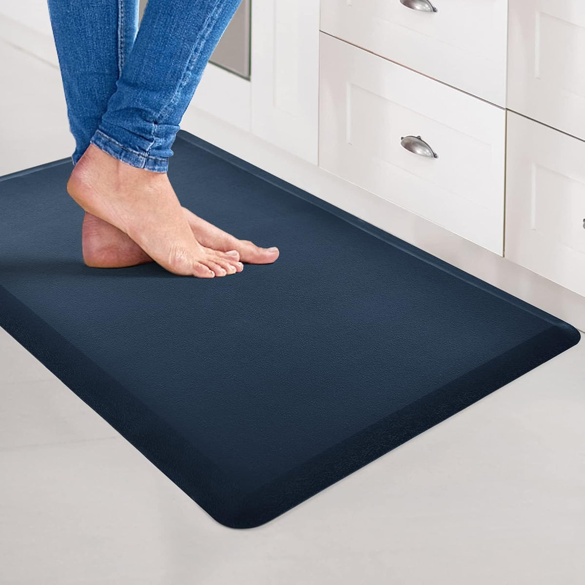 Art3d - Tapete antifatiga – Alfombrillas de Cocina Acolchadas de 1/2 Pulgadas, cojín cómodo de Espuma Antideslizante para computadora de pie, Oficina o cochera (17.3 x 28 Pulgadas, Azul mayólica)