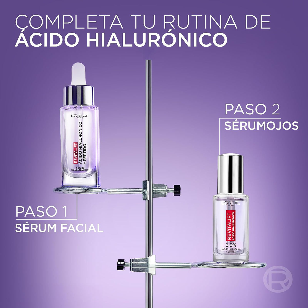 L'Oréal Paris Revitalift Filler Sérum de Ojos con Ácido Hialurónico + Cafeína, Rellena hasta 2.5% Líneas de Expresión y Corrige Ojeras, Aplicador Triple Perla, 15 ml