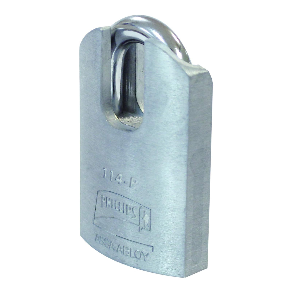 Phillips Candado Metálico Modelo 114P Gancho Largo Plata