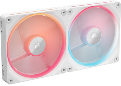 Corsair iCUE Link LX140-R RGB Ventilador PWM Flujo Inverso - 2 x 140mm - Blanco