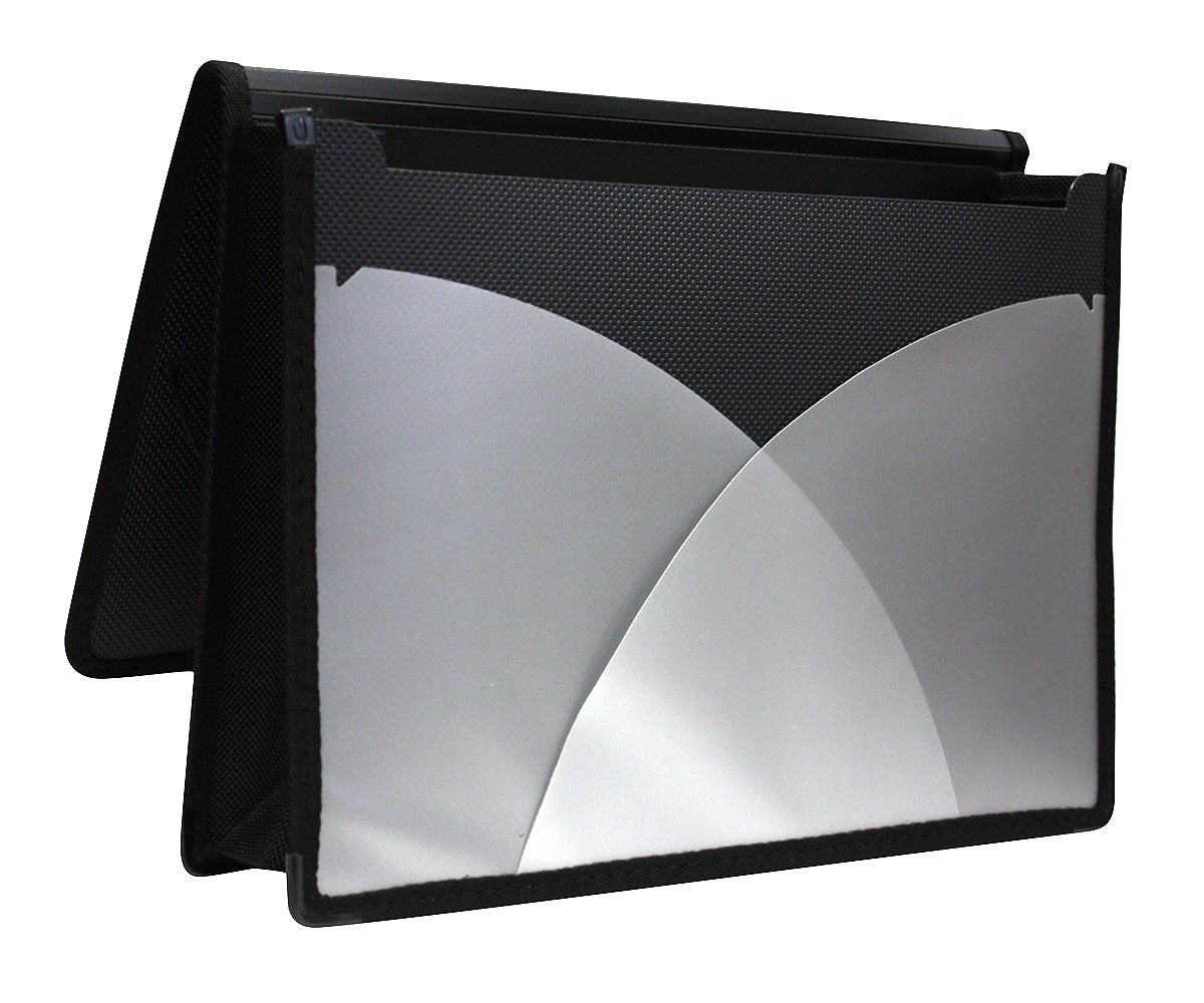 Oxford F880 Cartera Expandible Polipropileno Expansión de 8 cm Cierre Elástico, Tamaño Carta, Color Negro