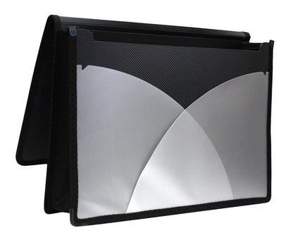 Oxford F880 Cartera Expandible Polipropileno Expansión de 8 cm Cierre Elástico, Tamaño Carta, Color Negro
