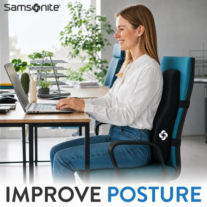 Samsonite Soporte Lumbar de tamaño Completo con Espuma viscoelástica 100% Pura, Full Size Back Support