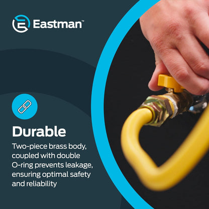 Eastman 60032, válvula de bola de gas de ángulo de latón, 1/2 pulgada FIP x 3/8 pulgadas, tubo OD de 1/2 pulgada
