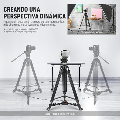Neewer Fotografía Professional Heavy Duty Trípode Dolly con Ruedas de Goma y Patas Ajustables para Cámaras DSLR Iluminación de Video Fotográfico