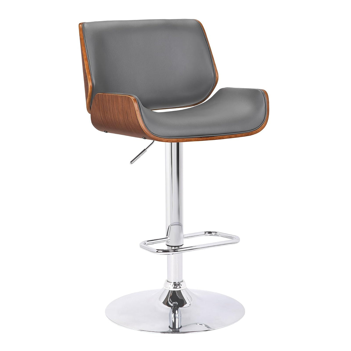 Armen Living London Taburete de Bar Giratorio, Altura Ajustable - Gris