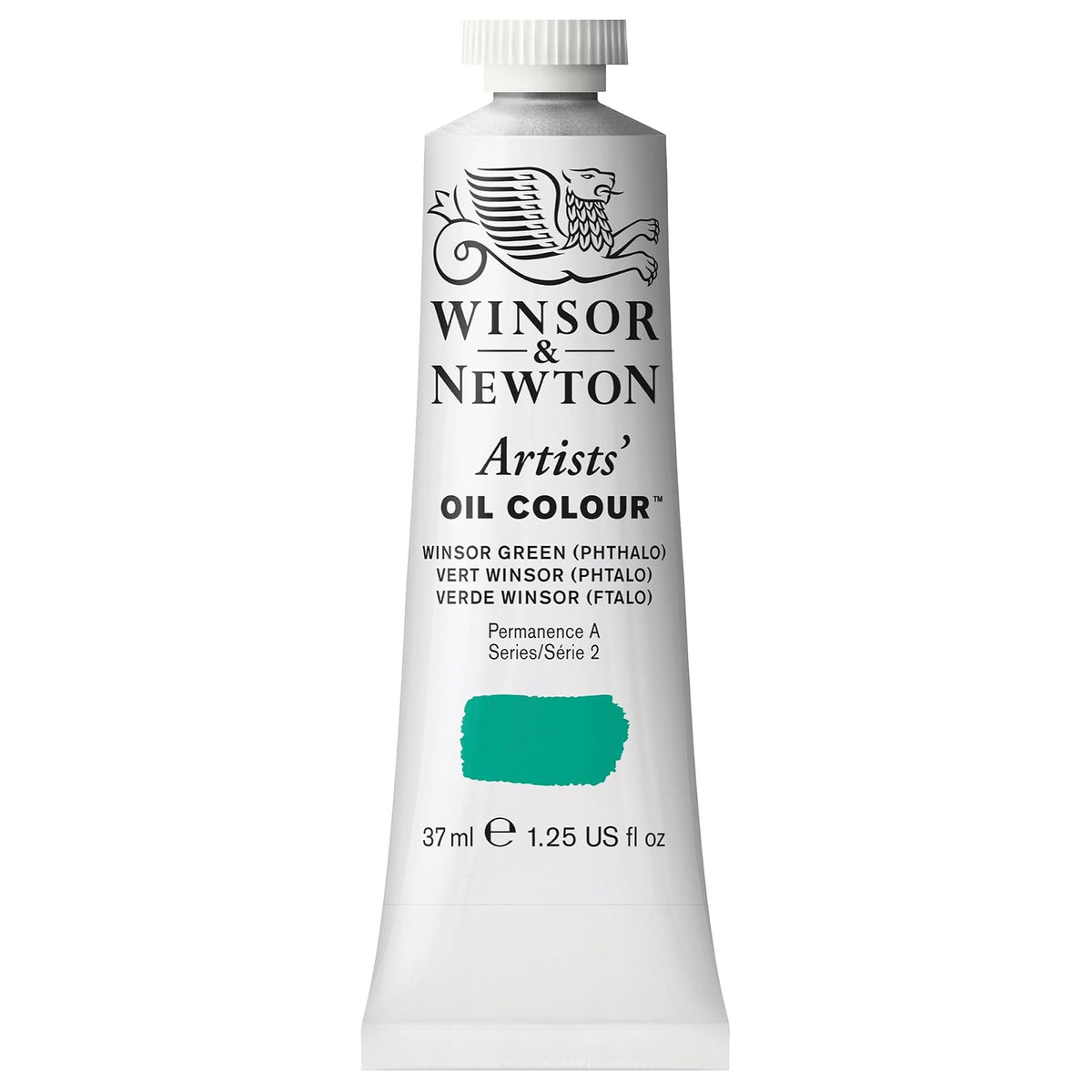 Winsor & Newton Artists' Oil Colour Pintura al Óleo Profesional, 37 ml - Tubo de 1.2 onzas - Verde (Winsor Green Phthalo)