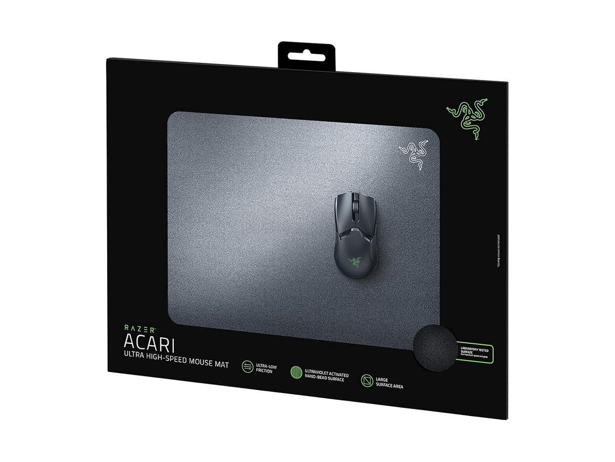 Razer Acari – Alfombrilla de ratón ultrarrápida - Área de Superficie Grande - Factor de Forma Delgado - Base Antideslizante - Negro clásico