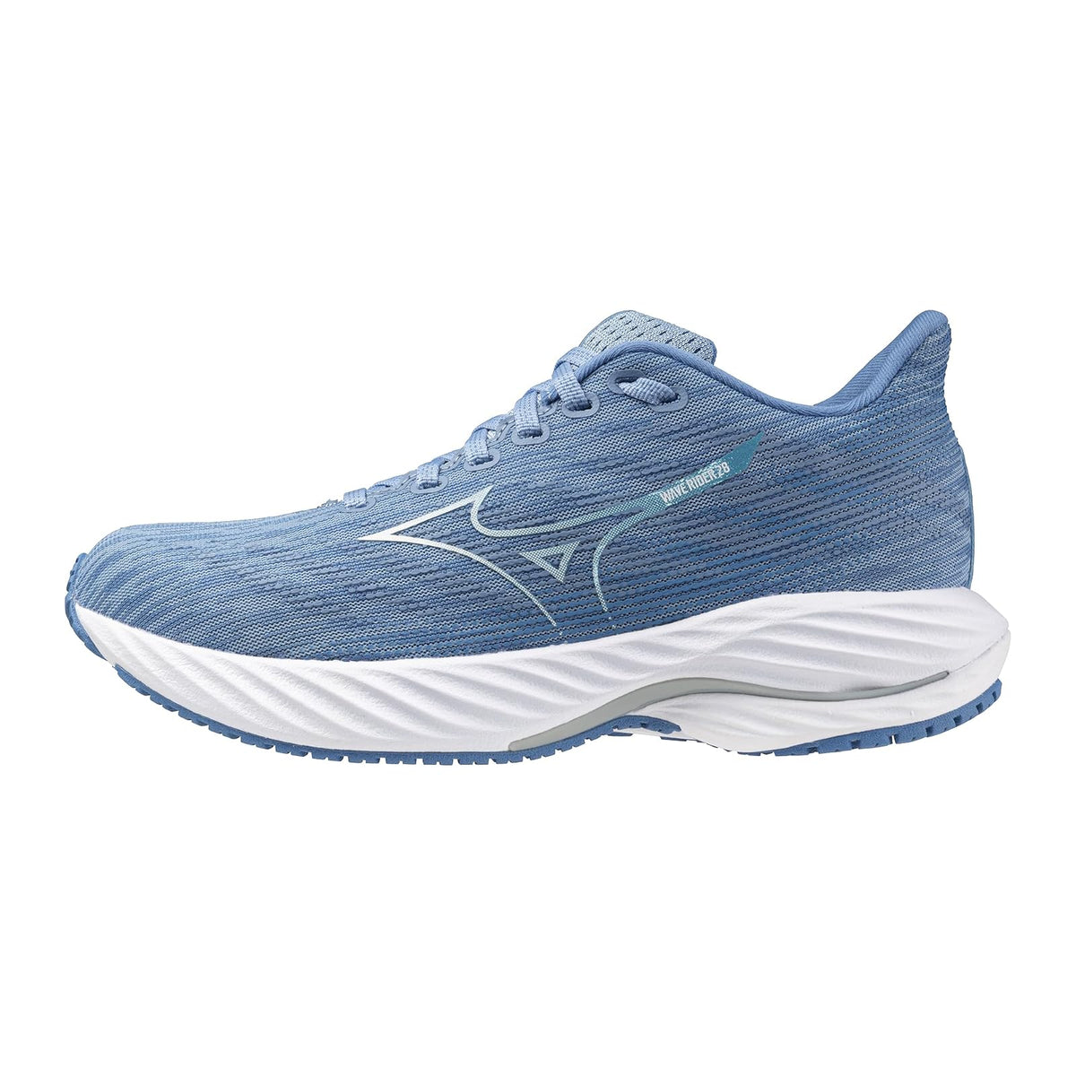 Mizuno Wave Rider 28 - Tenis de Correr para Mujer - 22.5 cm B - Glacier Lake-White