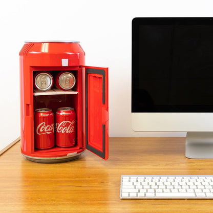 Koolatron CC06 Coca Cola Mini Enfriador de Latas | 8 can, negro rojo, 13 L, 14 cuartos