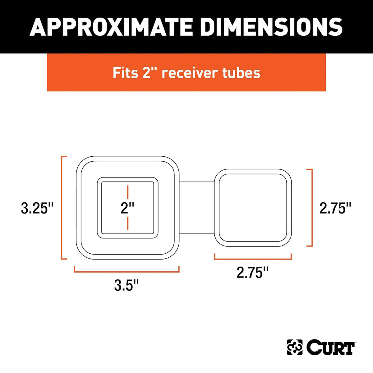 CURT Cubierta de Enganche de Remolque de Goma para Receptor de 2 in 22279