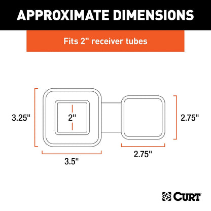 CURT Cubierta de Enganche de Remolque de Goma para Receptor de 2 in 22279