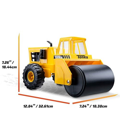 Tonka Steel Classics – Rodillo de Vapor – Fabricado con Acero, camión de Juguete Amarillo, niños y niñas, niños pequeños a Partir de 3 años, camión de construcción Grande, Regalo de cumpleaños, día
