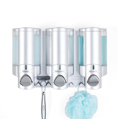 AVIVA Dispensador de jabón de una sola botella, plateado satinado , Plateado (Satin silver), 1