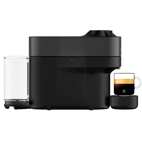 Nespresso Cafetera Vertuo Pop Negra con Espumador + 12 Cápsulas | Incluye 12 Cápsulas de regalo y Espumador de leche