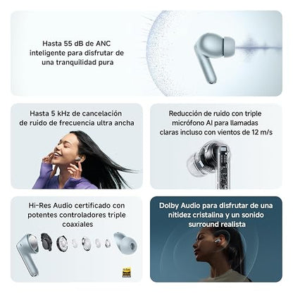 XIAOMI Redmi Buds 8 Pro, True Wireless Bluetooth, ANC hasta 55 dB, Negro | 36h Reproducción, ANC 42dB, Graves intensos, Driver 12,4 mm, 5 EQ, Bluetooth 5.4, Micrófono doble, reducción ruido con IA