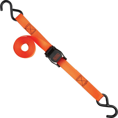 Black+Decker BDX1004 - Correas de Amarre con Hebilla de Leva de 1 x 10 pies, Carga de Trabajo Segura de 300 Libras, Resistencia a la Rotura de 900 Libras, Paquete de 4