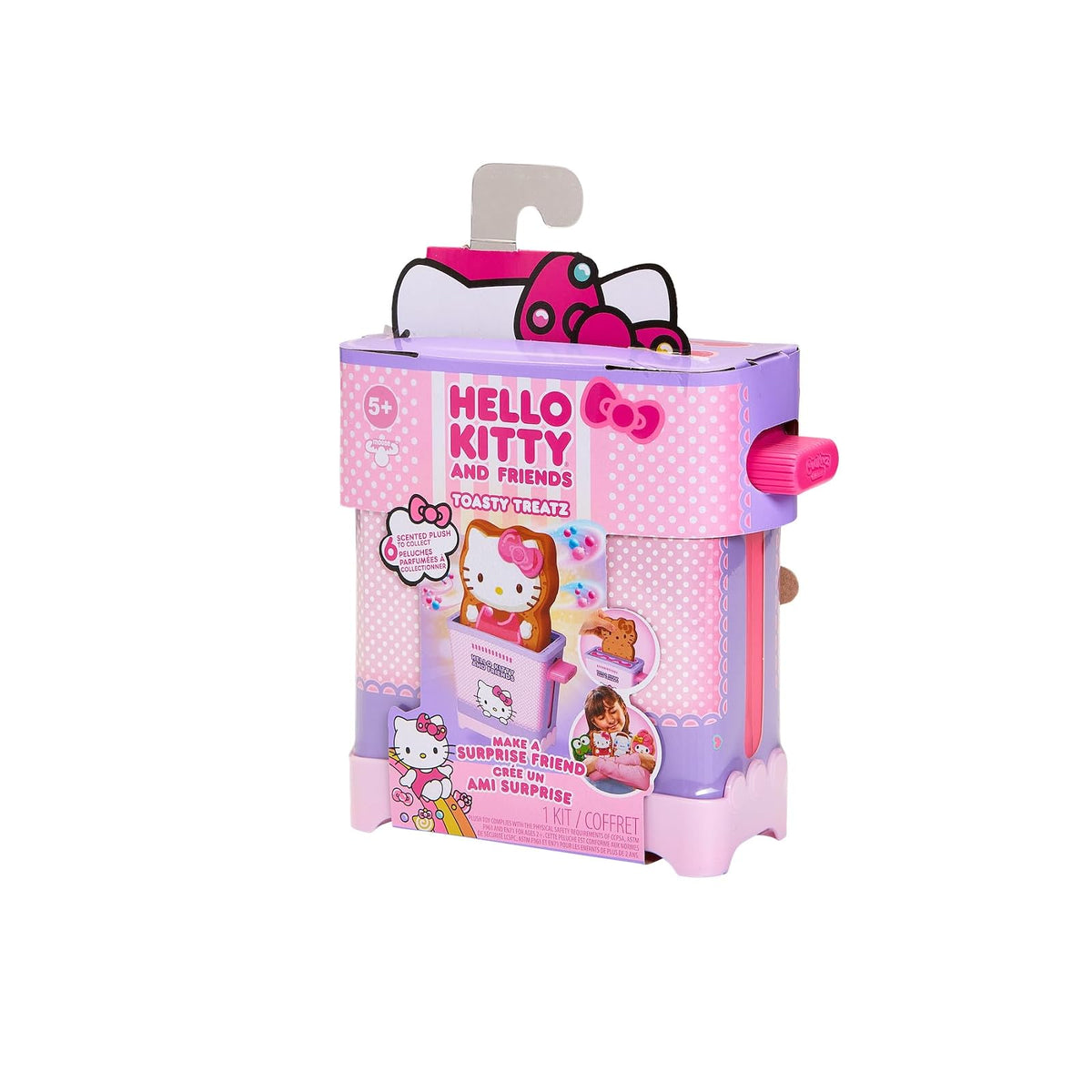 Cookeez Makery - Set Tostador Sorpresa Hello Kitty y Amigos Toasty Treatz - Incluye Peluche Aromático Coleccionable - 6 Personajes por Descubrir - Ideal para Regalo Niñas