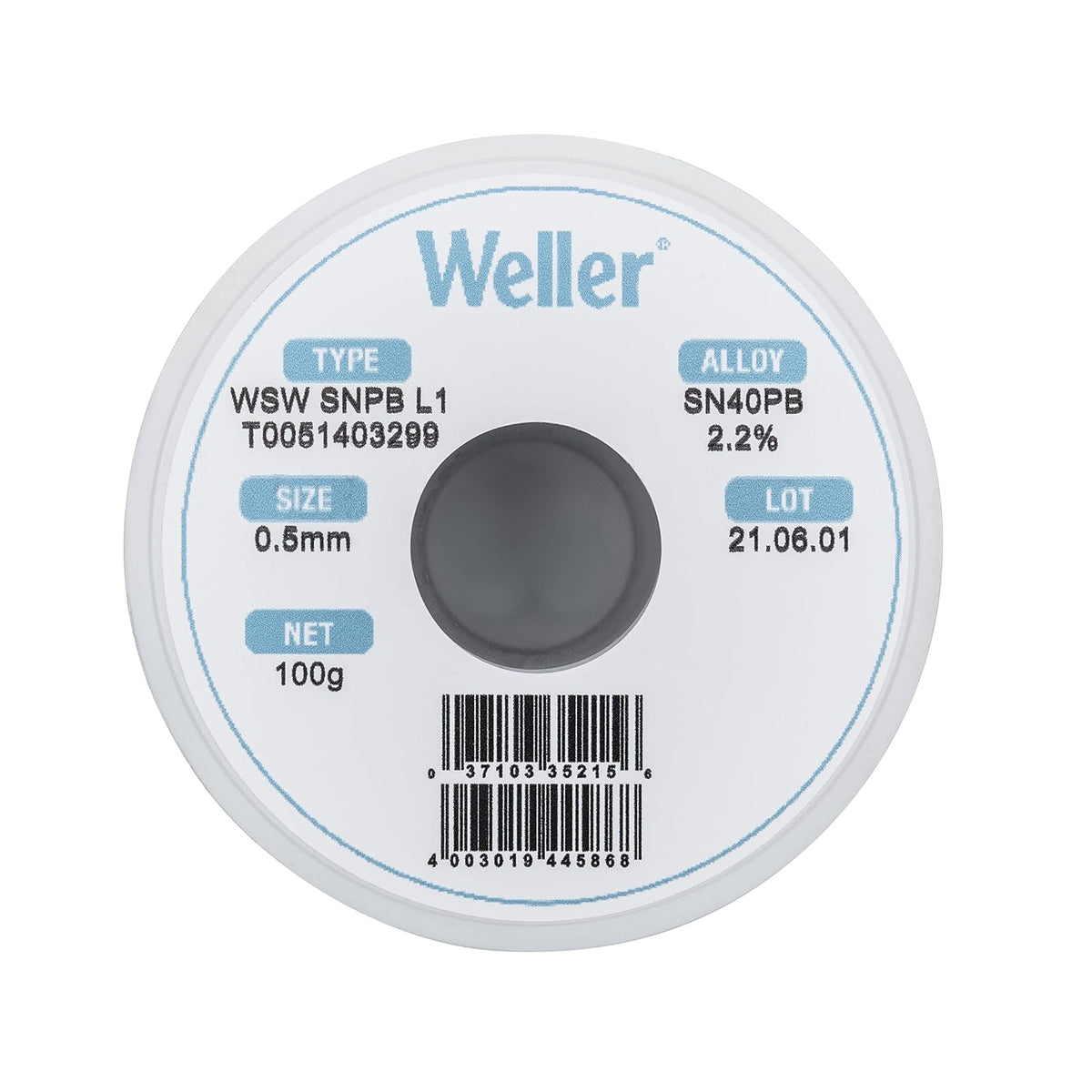 Weller WSW SnPb Alambre de Soldadura 0,5 mm Sn60Pb40 100 g